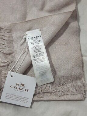 NEW Coach Signature C Wrap Scarf Oatmeal Wool Silk F86011 , new with tags. 